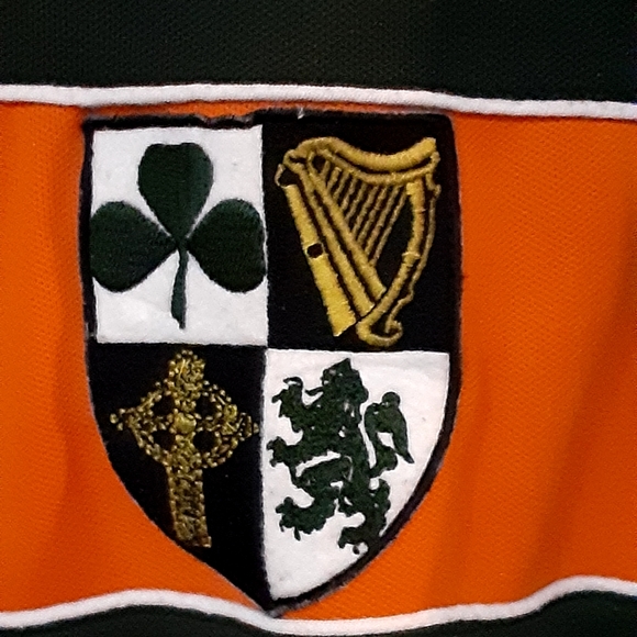 ace men's Ireland Crest Embroidered Full Zip Windbreaker Cotton Blend, Size M - Picture 3 of 8